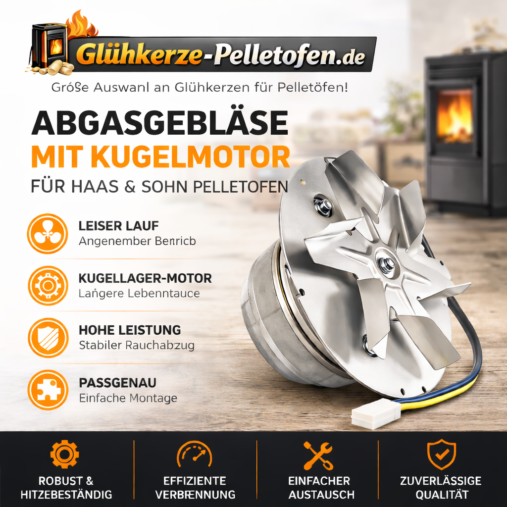 Abgasgebläse mit Kugelmotor für Haas & Sohn Pelletofen